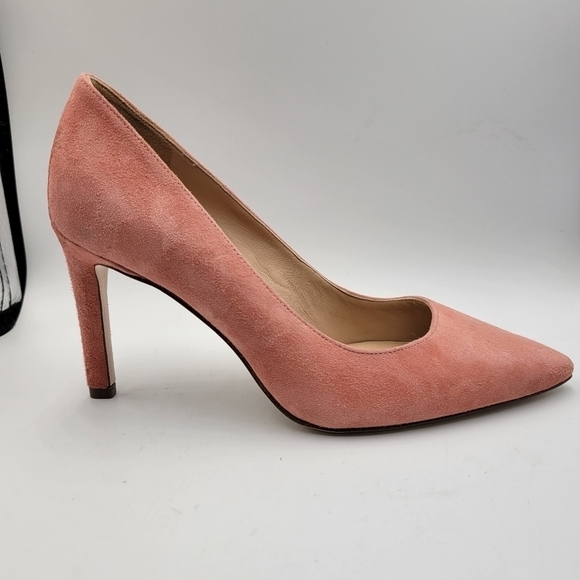 27 EDIT Pink Suede Leather Pump Heels Sz 6.5 - Picture 8 of 10